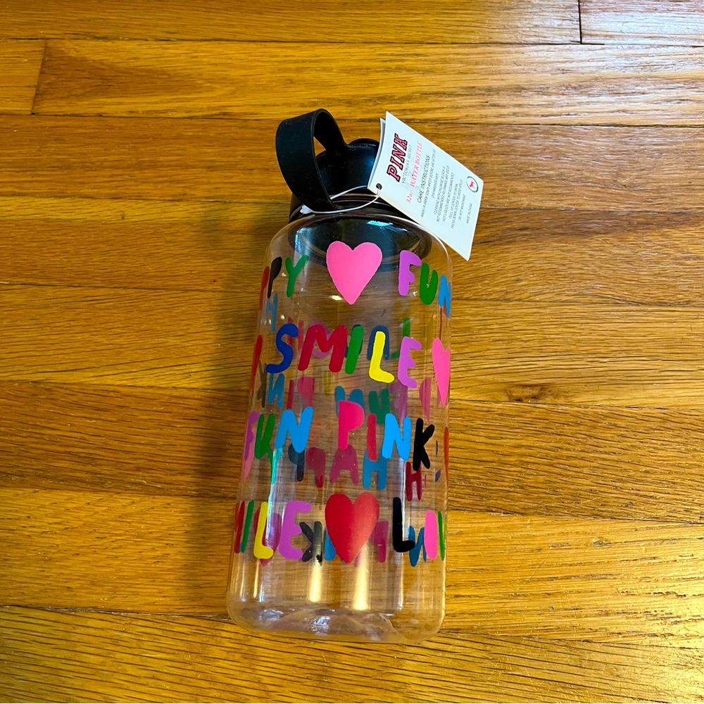 Victoria's Secret PINK Water Bottle with Colorful Letters